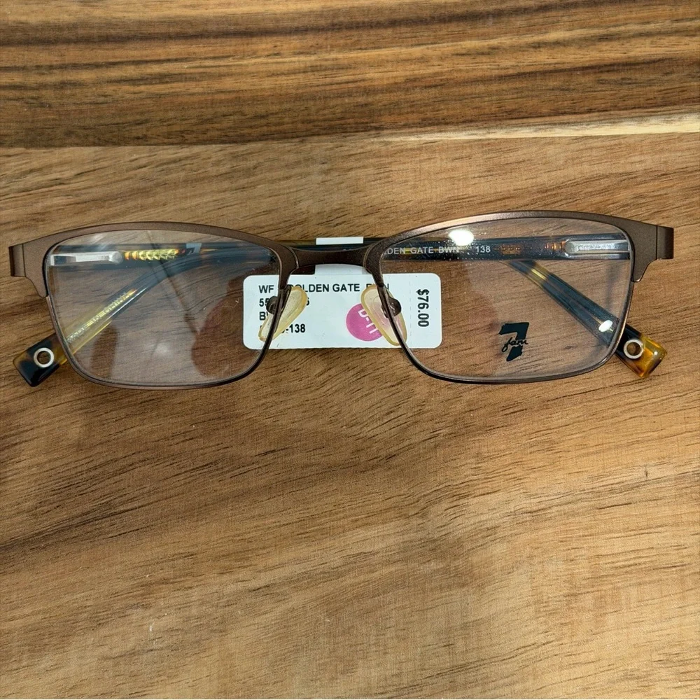 7 For All Mankind Golden Gate Tortoise Rectangular Eyeglass FRAMES 5-19-138 (NWT